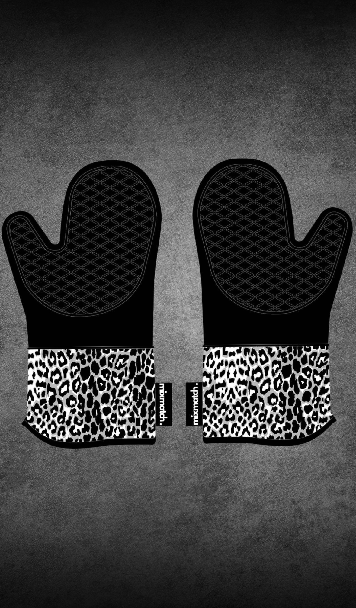 Leopard print oven mitts